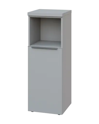 SIN 3 - 4DN kancelářská skříň, 1-dveřová/nika, levá, 1120x400x400, šedá